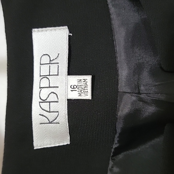 Women's Kasper Open-Front Jacket Blazer, Black, Size 16, EUC - Picture 7 of 8